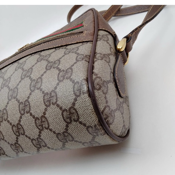 Gucci Crossbody Shoulder Bag Sherry Line Brown PVC - Picture 5 of 7